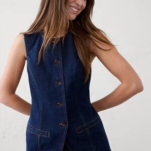 Banana Republic Dark Blue Denim Vest